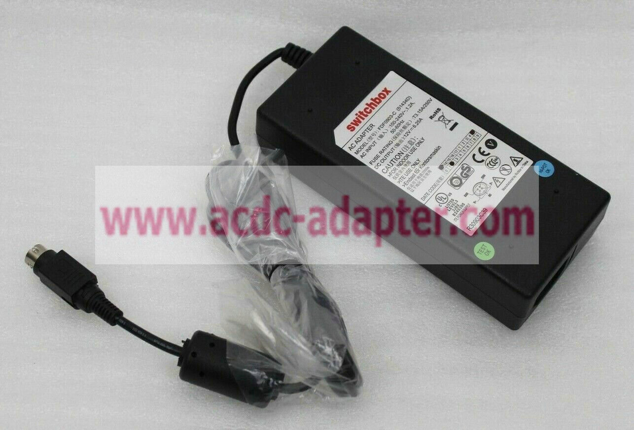 New Switchbox AC Adapter FDF0903-C(51434D) 12V 6.25A POWER SUPPLY 4PIN